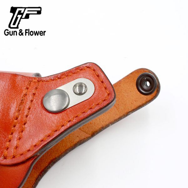 Funda de cuero con liberación de pulgar