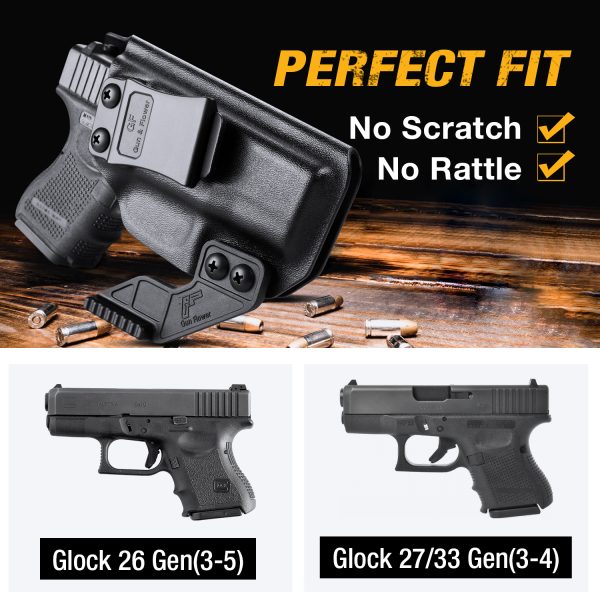 Funda IWB Kydex con garra para Glock 26