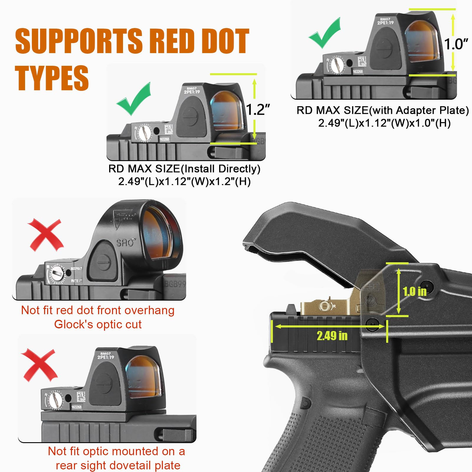 Funda de servicio WARRIORLAND Nivel 2, compatible con Glock 17/19/22/23 ...